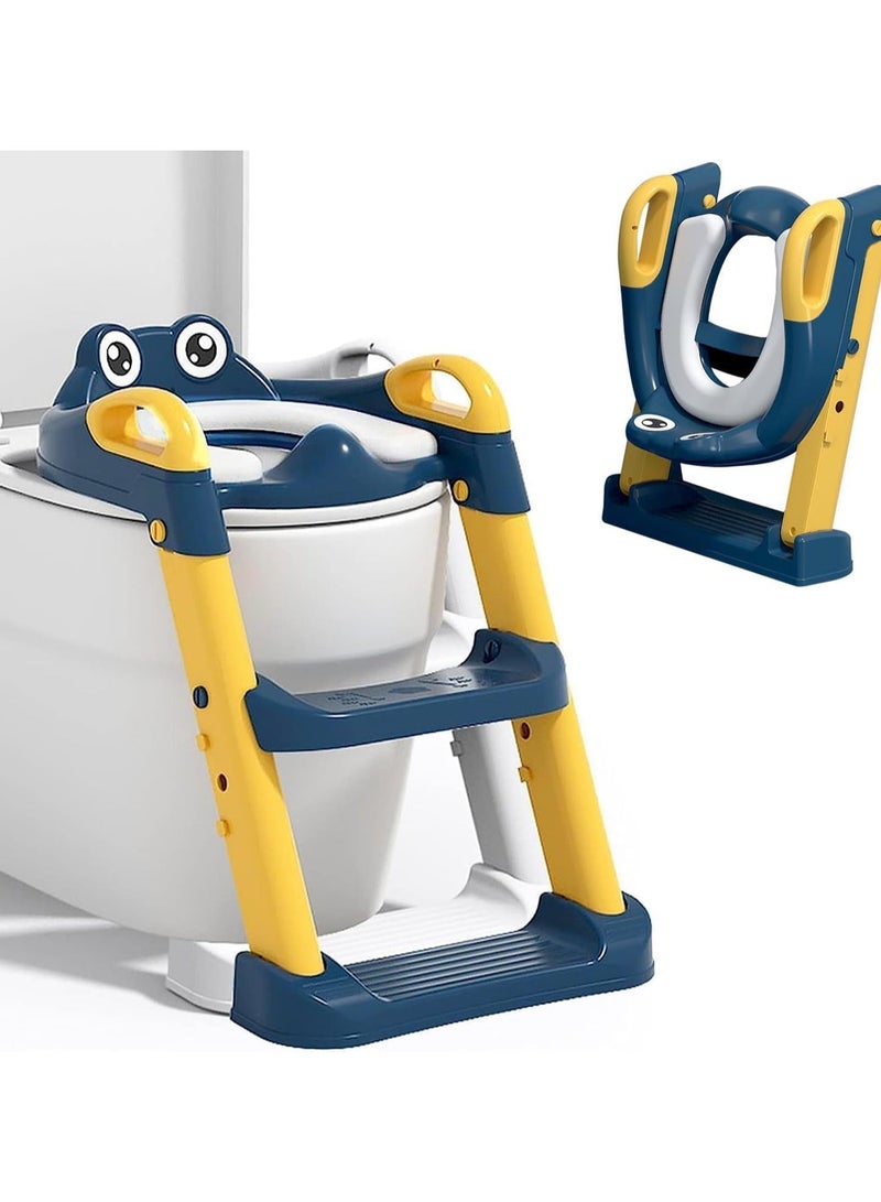 ممز بلانيت مقعد تدريب للأطفال على استخدام المرحاض، مصمم بشكل فريد ليكون مريحًا وآمنًا، ومزودًا بسلم مدمج ودرجتين. يتميز بألوانه الزاهية (الأزرق والأصفر) وتصميمه الصديق للأطفال، ليكون شريكًا مثاليًا في رحلة تعليم طفلك الاستقلالية. مقعد حمام اطفالي - قصرية اطفال - مقعد تدريب ذاتي._ مستلزمات اطفال ـ سلم تدريب الحمام للاطفال ـ مقعد تواليت للاطفال ـ لوازم الحمام للاطفال ـ منتجات تدريب الأطفال - Image 1